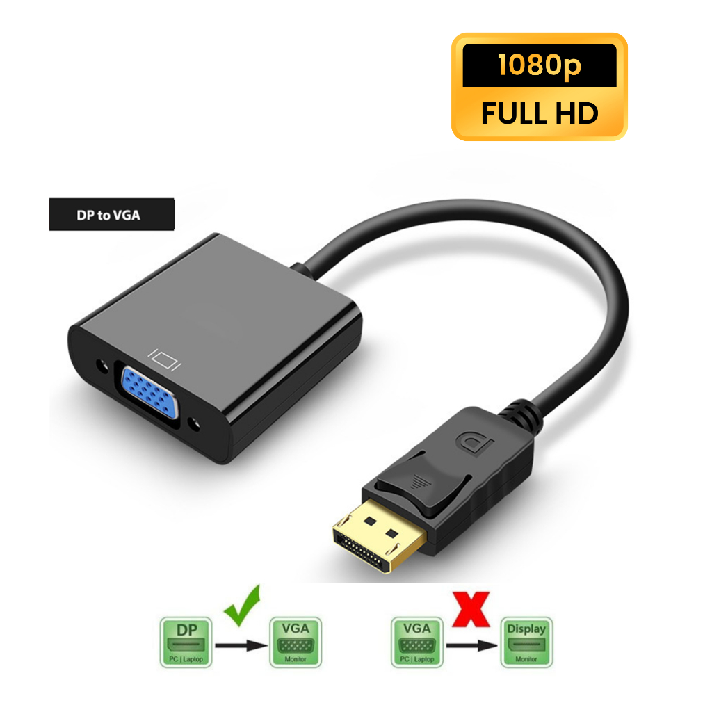Cáp Chuyển Đổi DisplayPort DP Sang VGA – Full HD 1920x1080P – Mã 1379911