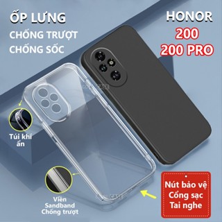 Ốp lưng Honor 200/ 200 PRO chống trượt, trong suốt, silicon, bảo vệ camera-Cool Case