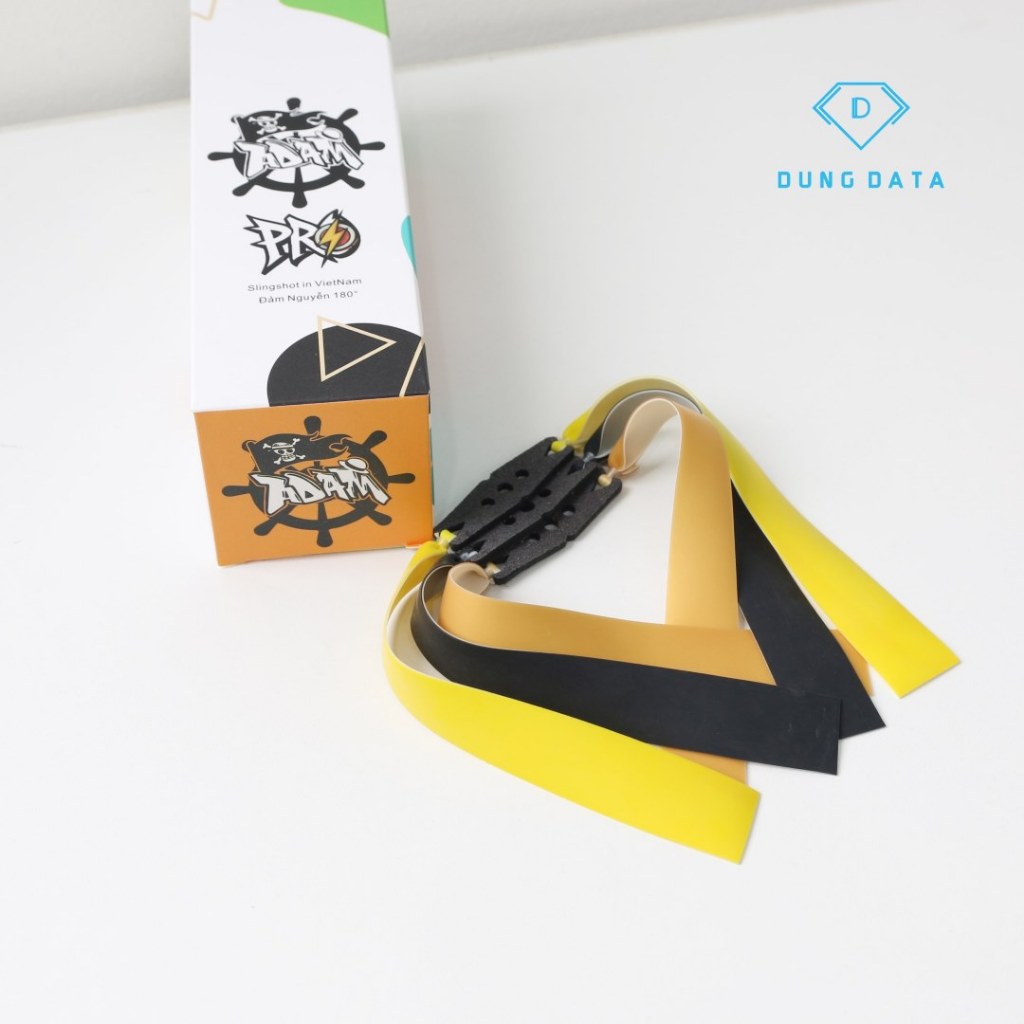 5 Bộ Dây Thun ADAM Pro BLACK Vàng Đảm Nguyễn 180° 2 Lớp cột sẵn khổ thun kéo tới má - DŨNG DATA