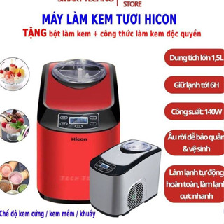 Máy làm kem tươi tự động dung tích lớn 1.5L, Đồ làm kem tươi tại nhà âu dời tiện vệ sinh
