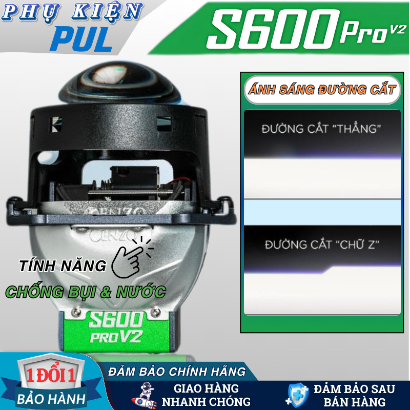 Đèn bi cầu S600 PRO V2 NEW 2025 công Suất 65/75W, đèn led Nhiệt màu 5200K - hệ thống tản nhiệt lớn