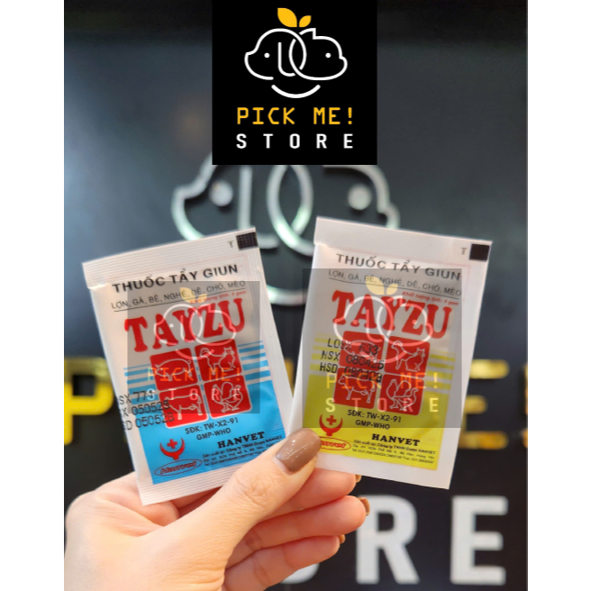 TAYZU - Xổ Giun cho Chó Mèo, Chim, Gà Vịt, Gia Súc, Gia Cầm dạng bột (Gói 4g)