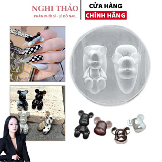 Khuôn silicon nail, khuôn gấu nail bearbrick