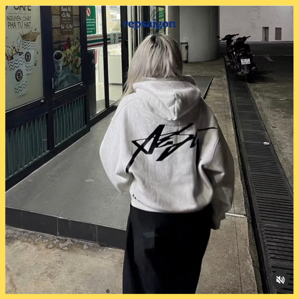 Hoodie Zip AASTU Hoạ Tiết Signature In Chuyển Nhiệt 5D Cao Cấp - Chất nỉ bông dày mịn thấm hút - Rep