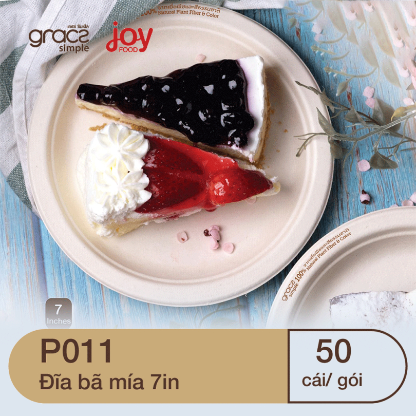 ✨ 50 Đĩa bã mía tròn 7 inch Gracz P011.