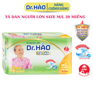 (Hàng chính hãng) Tã Dán Người Lớn Dr.Hào Size M/L 20 Miếng Bỉm Dán Người Già (Vòng Hông 70-120cm)