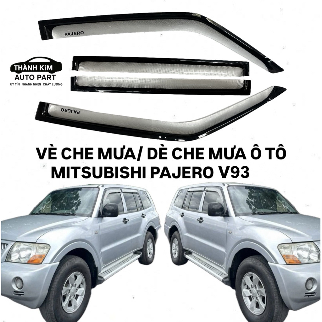 VÈ CHE MƯA MITSUBISHI PAJERO V73, V93 "PAJERO NGÂN HÀNG" TRẮNG VIỀN ĐEN (1 BỘ - 4 MIẾNG)