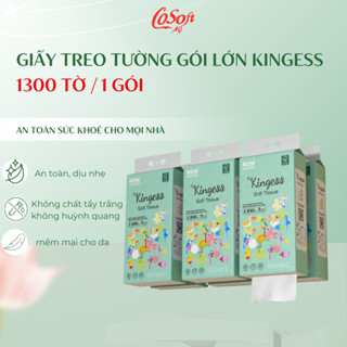 Giấy rút Treo Tường Kingess 5 Lớp – 1300 Tờ/Túi – 6 Túi Giấy Rút Lớn – Mềm Mịn, An Toàn Cho Da