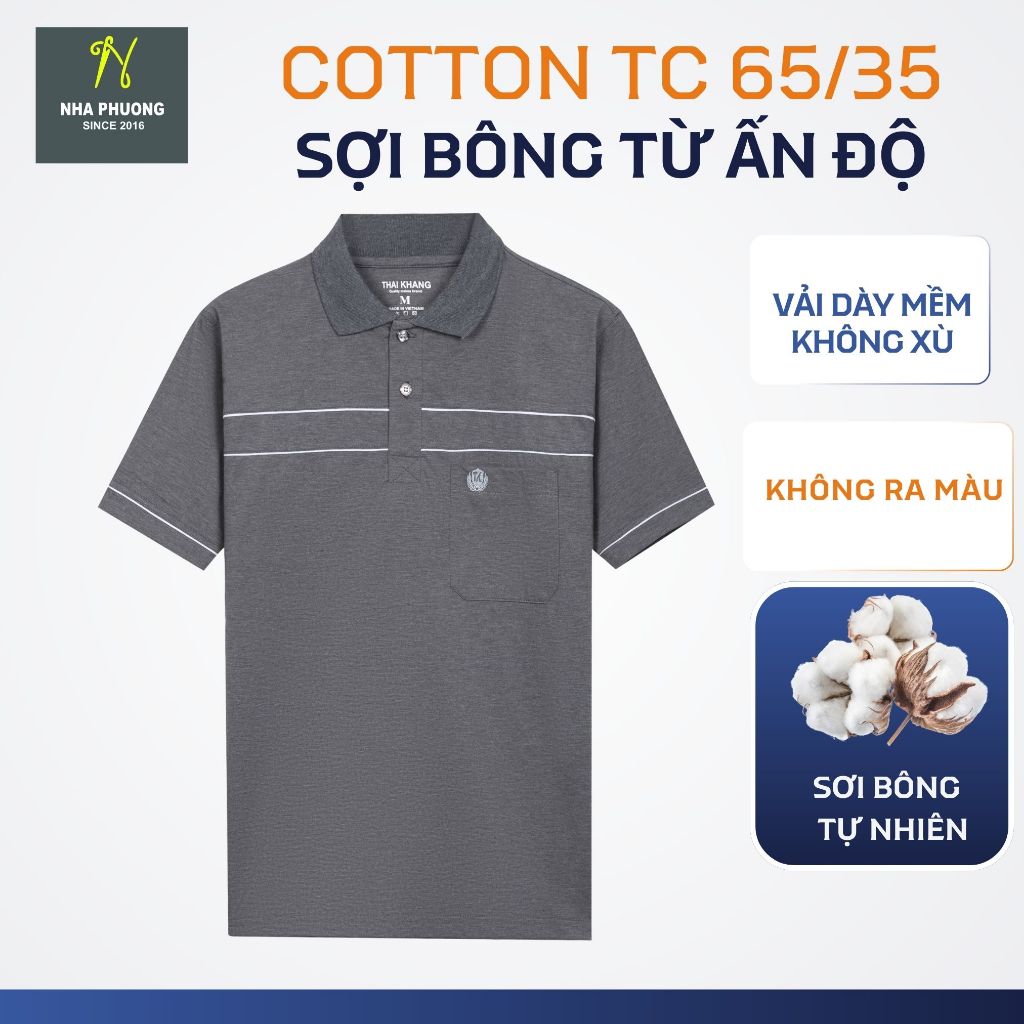  Áo polo nam trung niên cho bố chất vải cotton dày tự dệt form classic ATK08 