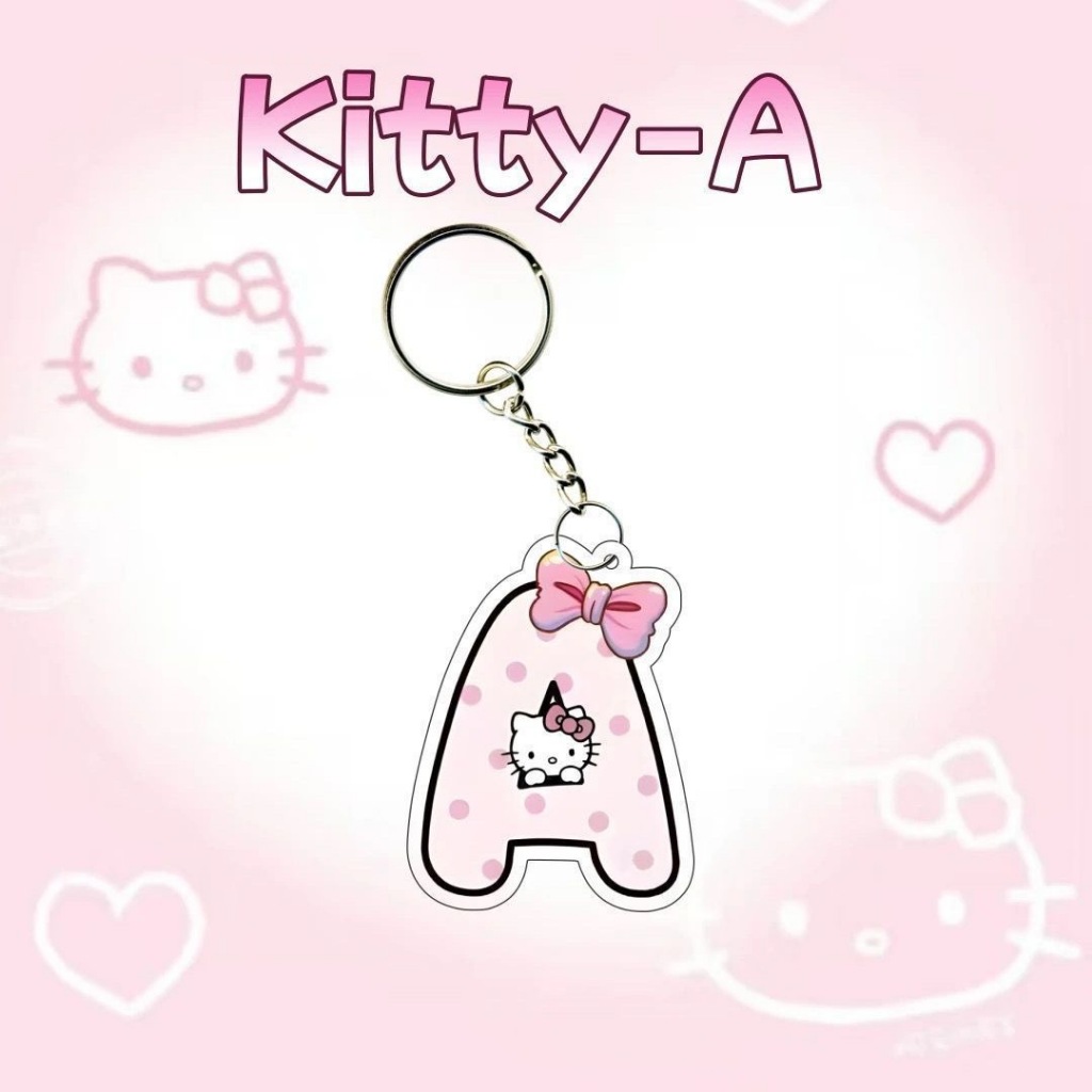 Túi học sinh mặt dây chuyền bộ dụng cụ mèo điện thoại di động quyến rũ móc khóa chữ trang trí kity