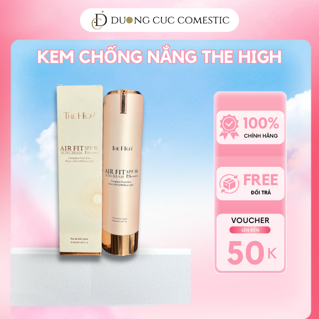 Kem chống nắng nâng tone The High Airfit Sun Cream thay lớp makeup tự nhiên 50ml DC165