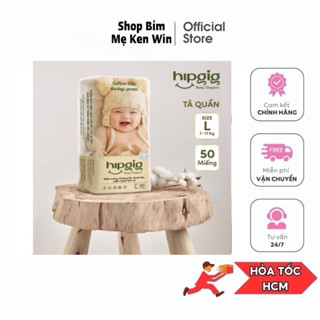   SIÊU RẺ  50 miếng Tã Bỉm Quần HIPGIG Bao Bì Vàng Chính Hãng Công Ty Đủ Size M Đến 8XL 
