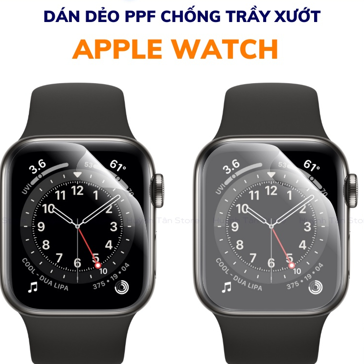 miếng dán ppf apple watch series 7 6 5 4 3 40mm 42mm 44mm trong suốt nhám chống vân tay