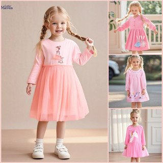 BST Váy thu đông Little Maven cho bé, đầm chất liệu ấm áp, màu sắc tươi tắn cho bé gái 2 - 7 tuổi P1