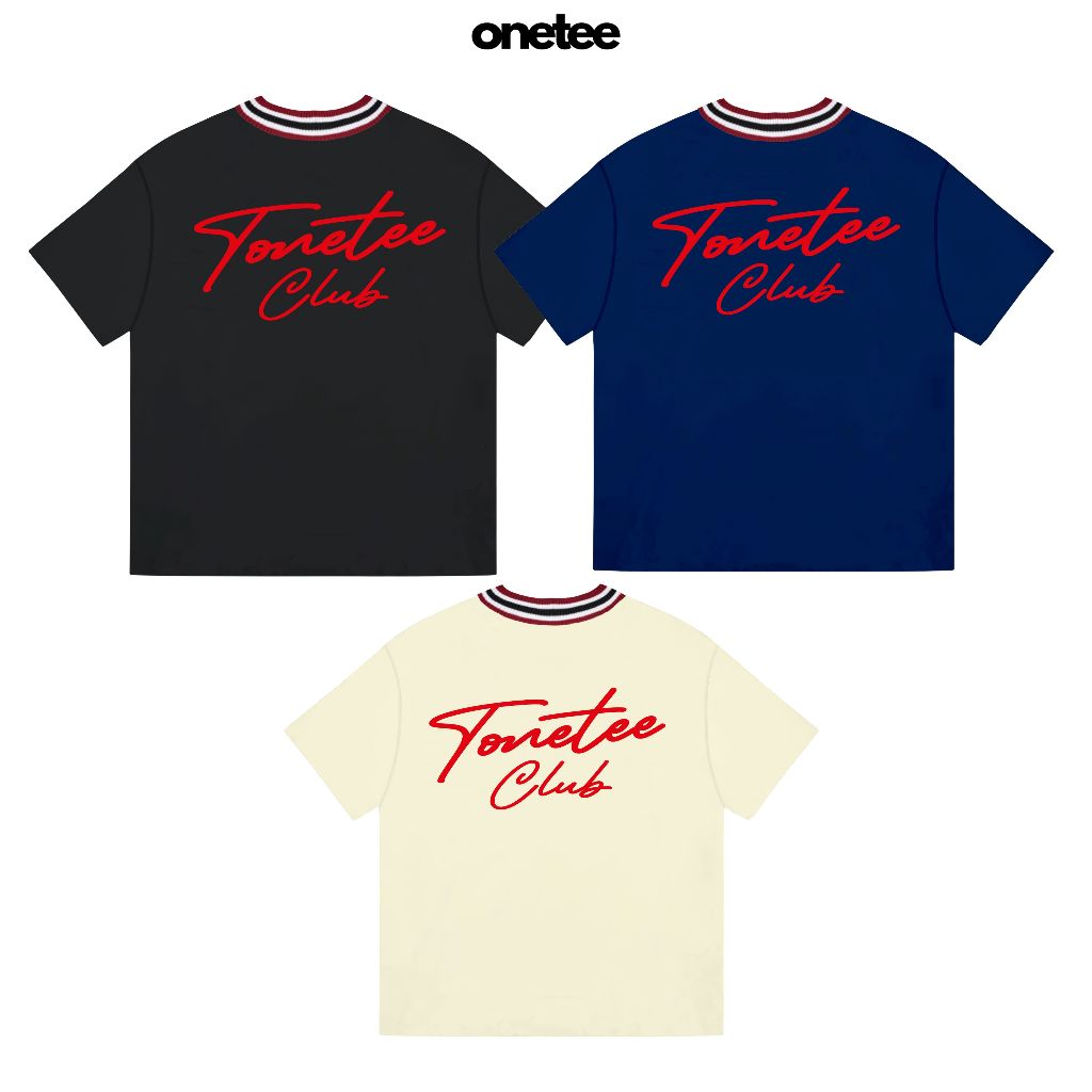 Áo Thun Local Brand Unisex OneTee Cổ Sọc CLUB Form Rộng Tay Lỡ Nam Nữ Cổ Tròn Top Menswear Women