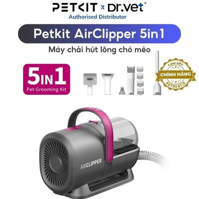 Máy chải hút lông chó mèo PETKIT Airclipper 5in1 hút mạnh, độ ồn thấp, đa năng