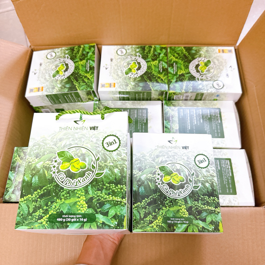 Cà phê xanh kháng mỡ hộp 30 gói [tặng 10 gói]