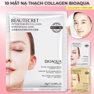[COMBO 10] Mặt Nạ Thạch Collagen Bioaqua, Mặt Nạ Thuỷ Tinh Trong Suốt Vàng 24K Cấp Ẩm, Nâng Cơ, Căng Bóng Da