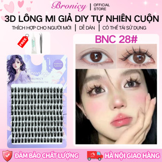  Bronicy Lông Mi Giả Tự Nhiên Dày Lúa Mì Mi Giả Cụm Tách Sợi Anime Tái Sử Dụng Nhiều Lần 