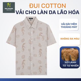 Áo sơ mi trung niên ngắn tay vải đũi mềm mát loại áo sơ mi nam tay ngắn form rộng thoải mái ATK28