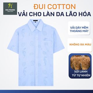  Áo sơ mi nam form rộng trung niên chất đũi siêu mát loại áo sơmi ngắn tay họa tiết trung niên ATK28 