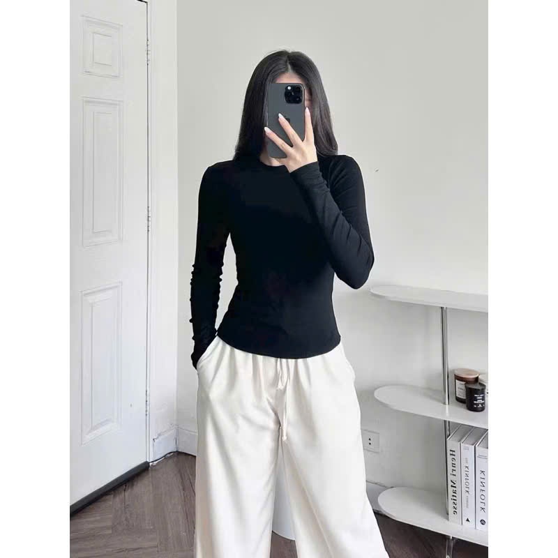 (Combo dộc quyền) Combo 3 Áo thun giữ nhiệt tay dài nữ chất thun tăm co giãn,dày dặn mềm mịn nhiều màu-ALASAVA | BigBuy360 - bigbuy360.vn