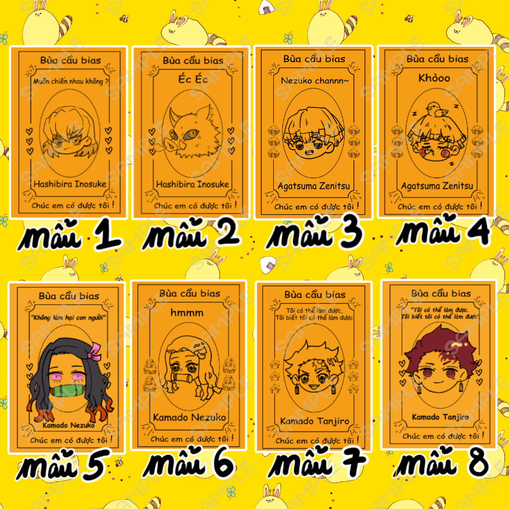Card Thanh gươm diệt quỷ, Kimetsu no Yaiba, Card bóc pack nhân phẩm Kimetsu no Yaiba, Tanjiro, Nezuk