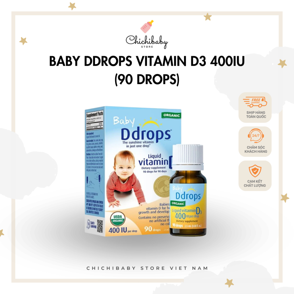 Baby Ddrops Vitamin D3 Mỹ hàng chính hãng - ChichiBaby