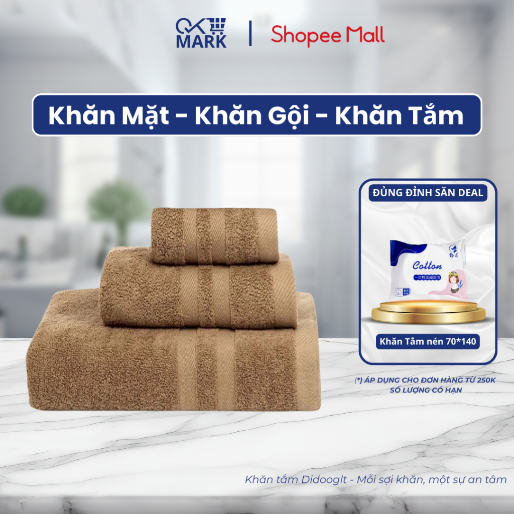 Khăn Tắm, Khăn Gội, Khăn Mặt DIDOOGLT TOWEL 100% Cotton Cao Cấp Chất Liệu Mềm Mịn Thấm Hút Tốt | BigBuy360 - bigbuy360.vn