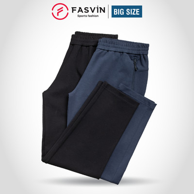 Quần Nỉ Xốp Nam BigSize Ống Suông Fasvin DT24203.HN Từ 80 Đến 120kg Vải Nỉ Mềm Có Độ Dày Vừa Phải