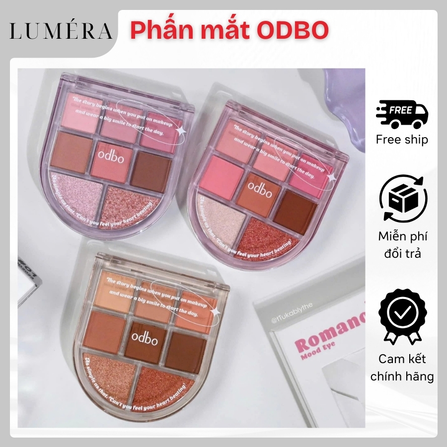 Bảng Phấn Mắt ODBO OD2023 8 Ô Cửa Sổ Romance Mood Palette  Mịn Lì, Dễ Tán