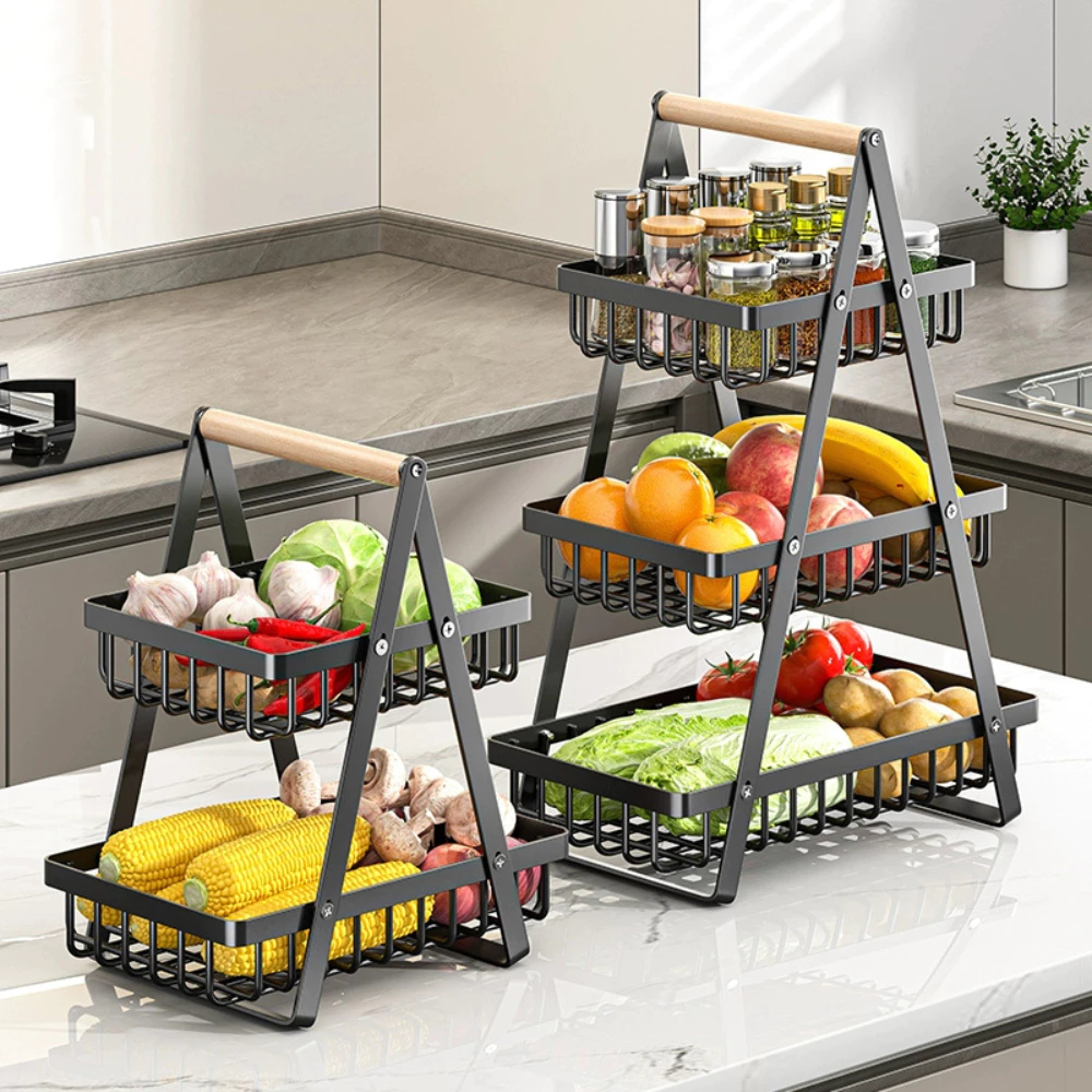 Kệ Giá Đựng Đồ Đa Năng 3 Tầng, Giỏ Đựng Gia Vị, Trái Cây, Decor Đa Năng Thép Cacbon Cao Cấp
