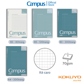  Vở Gáy Keo Kẻ Caro Basic Notebook 80 120 200 Trang A4 B5 70gsm Phong Cách Đơn Giản Chính Hãng Campus 