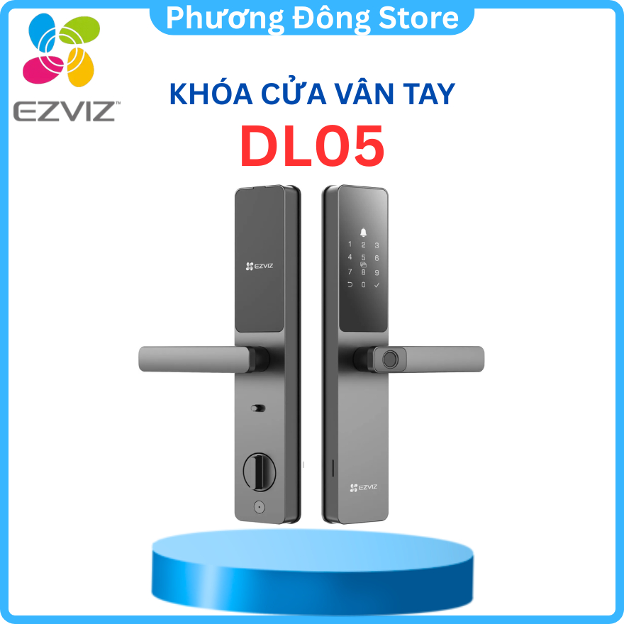 KHÓA CỬA VÂN TAY THÔNG MINH EZVIZ DL05 - Tích hợp chuông cửa, Báo động chống phá khóa, 50 mẫu vân ta