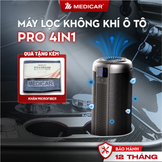 Máy Lọc Không Khí Ô Tô PRO V2 4In1 MEDICAR - Lọc sạch bụi mịn PM2.5, khử khuẩn và tạo mùi thơm bằng tinh dầu cho xe