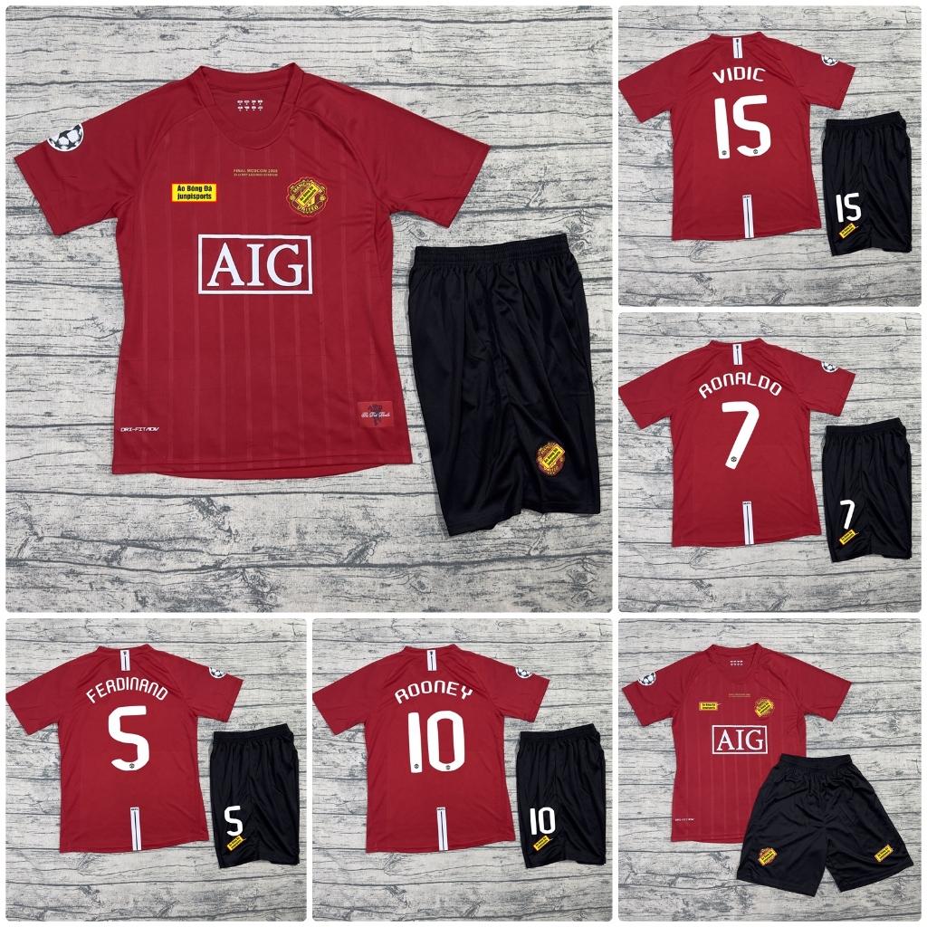 QUẦN ÁO BÓNG ĐÁ CLB MANCHESTER UNITED -BẢN 2008 QUẦN ĐEN-VẢI GAI THÁI CAO CẤP