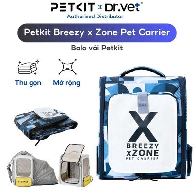 Balo vận chuyển thú cưng PETKIT Breezy x Zone Pet Carrier có rèm che, vải lưới, gấp gọn và mở rộng