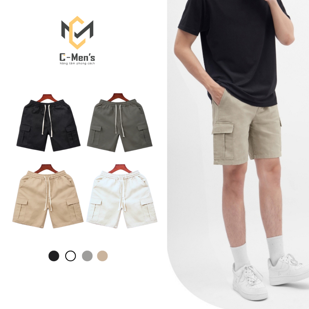 Quần Short Nam Kaki Túi Hộp CMENS Quần Đùi Nam Form Rộng Dáng Ngắn Thể Thao Trẻ Trung MS07