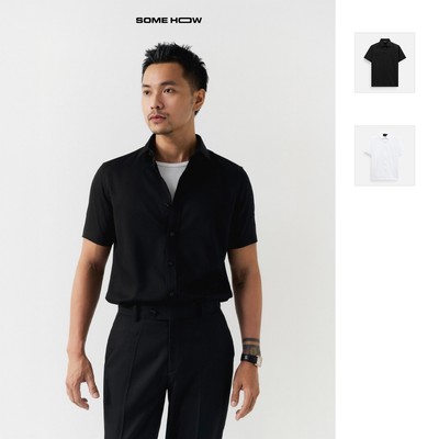  Áo Sơ Mi Nam Short Sleeves August GS, Chất Vải 30% Bamboo-30% Microfiber-35% Poly-5% Spandex, SM0158, SOME HOW STORE