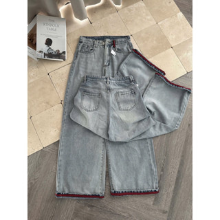  Quần Jean QC Suông Nữ Lai Đỏ Lưng Kiểu 91cm  923  