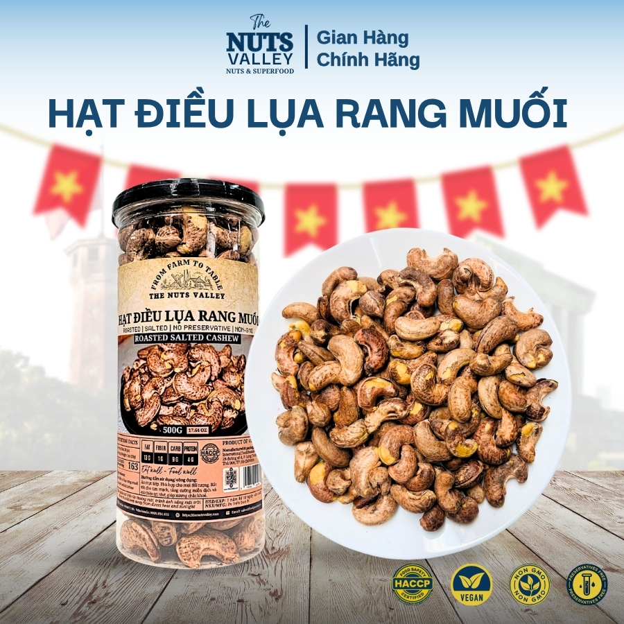 Hạt Điều Rang Muối - Ăn Vặt, Làm Bánh, Hạt Điều Bình Phước - Cashew The Nuts Valley