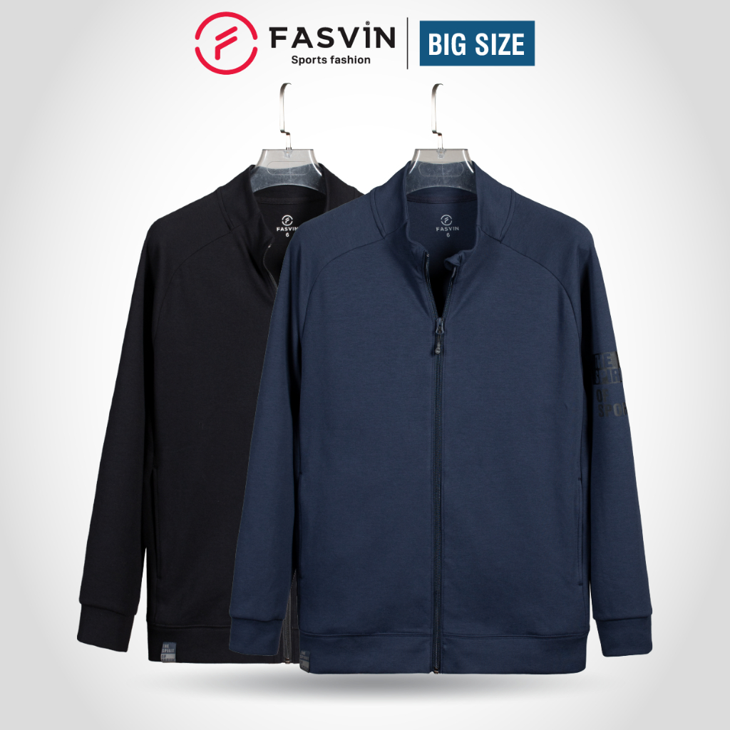 Áo Khoác Nỉ Xốp Nam Big Size Fasvin ABT24204.HN Vải Thể Thao Nhẹ Mềm Ấm Áp
