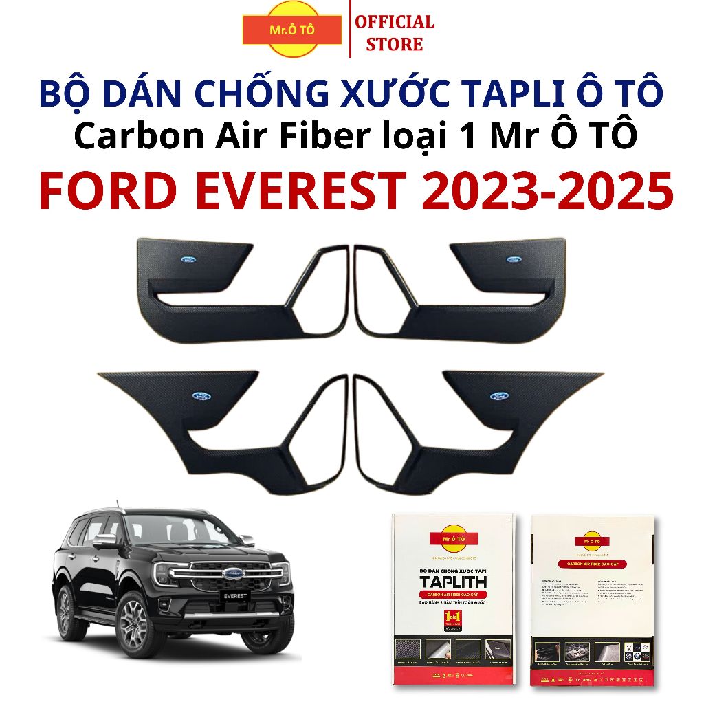 Bộ dán tapli chống xước Cacbon Air Fiber xe Ford Everest 2023-2025 - Hàng dày loại 1 Mr Ô TÔ.