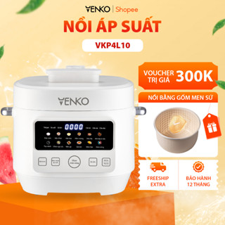 Nồi áp suất Venko VKP4L10 4Lít 10 chế độ nấu thông minh Công suất 1300W Hẹn giờ 24h 3 chế độ chín Nồi hầm nấu chậm