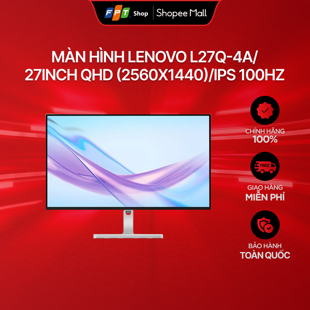 [Chính Hãng BH 36 Tháng] Màn hình Lenovo L27q-4A/27inch QHD (2560x1440)/IPS 100Hz