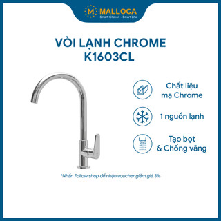 Vòi rửa chén chrome 1 nguồn lạnh Malloca K1603CL bảo hành 3 năm