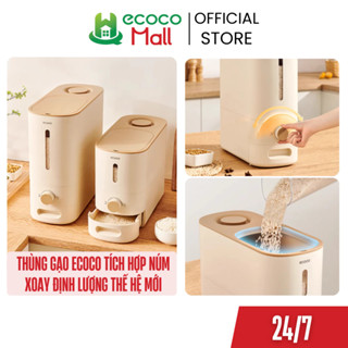 Thùng đựng gạo, ngũ cốc ECOCO thế hệ mới tích hợp núm xoay định lượng, chống ẩm mốc,mối mọt,thích hợp khe hẹp thông minh