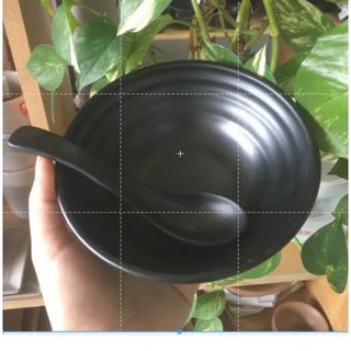 bộ đĩa nhựa melamine phíp tròn đen nhám (đủ size)