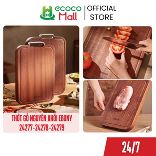  Thớt gỗ mun 2 mặt ECOCO kháng khuẩn cao cấp Thớt gỗ đặc nguyên khối dày 2.5cm chuyên dụng cho nhà bếp chống nấm mốc 