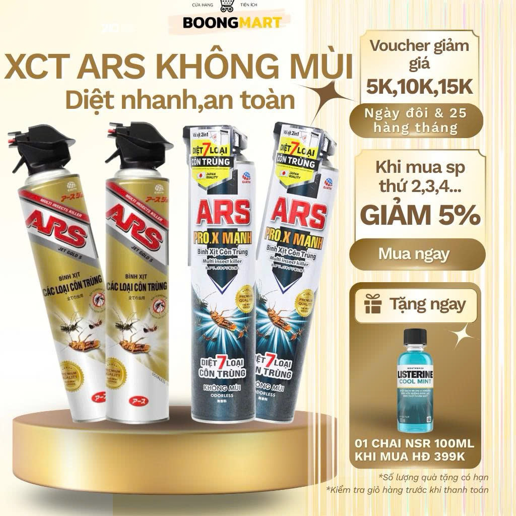 Xịt Côn Trùng Ars Pro.X Mạnh/ Không mùi 600ml diệt kiến,muỗi,dán và kiến ba khoang
